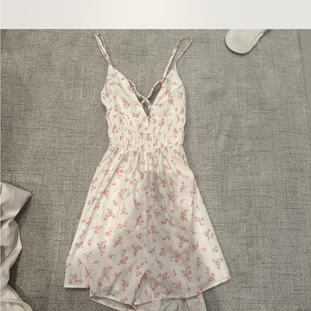 Princess Polly Pink and White Floral Playsuit
